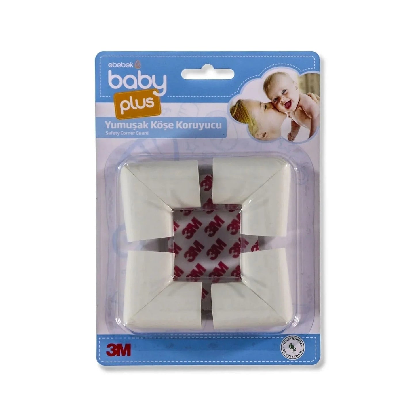 baby plus Soft Corner Protector Pack of 4 - White - mezetto ebebek ebebek