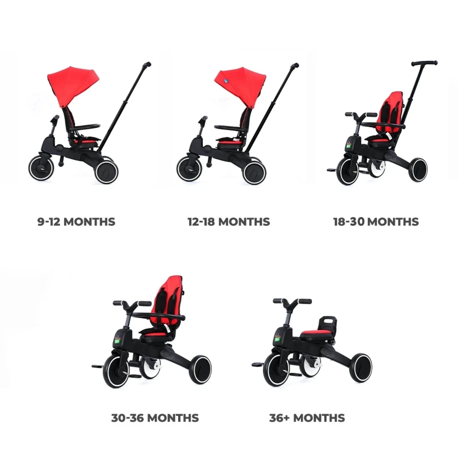 baby toys 3 in 1 Panda Foldable Trike Tricycles - mezetto