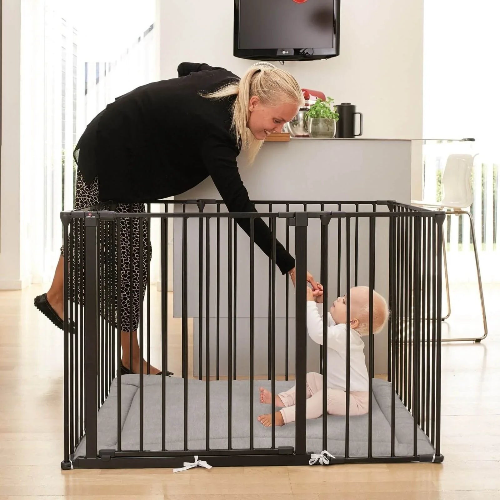 BabyDan Olaf Rectangle Playpen Black - mezetto ebebek ebebek