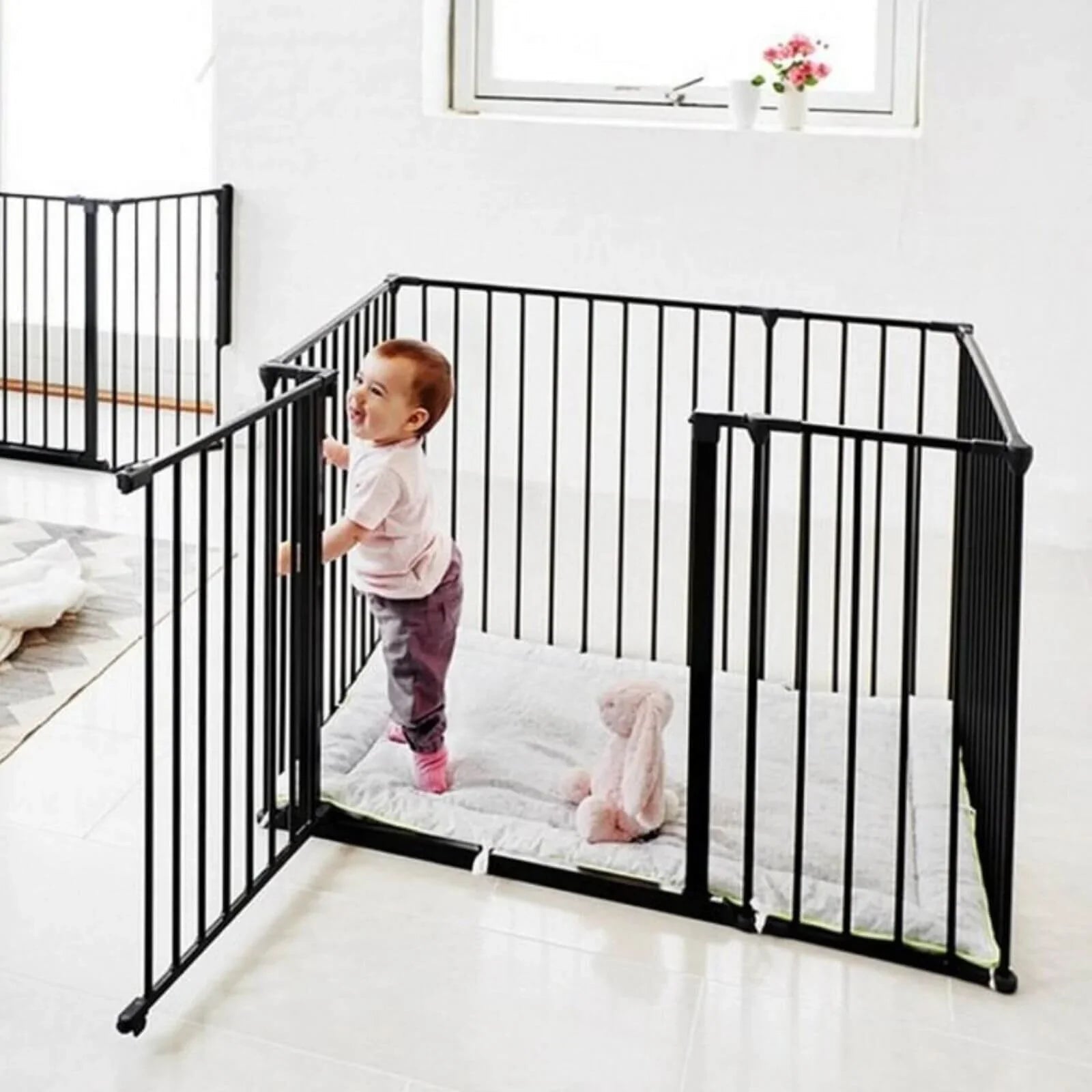 BabyDan Olaf Rectangle Playpen Black - mezetto ebebek ebebek