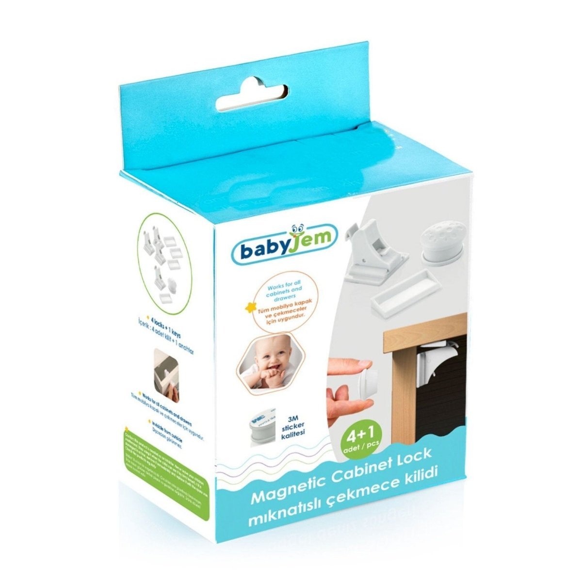 Babyjem Magnetic Drawer Lock Pack of 4 - mezetto ebebek ebebek