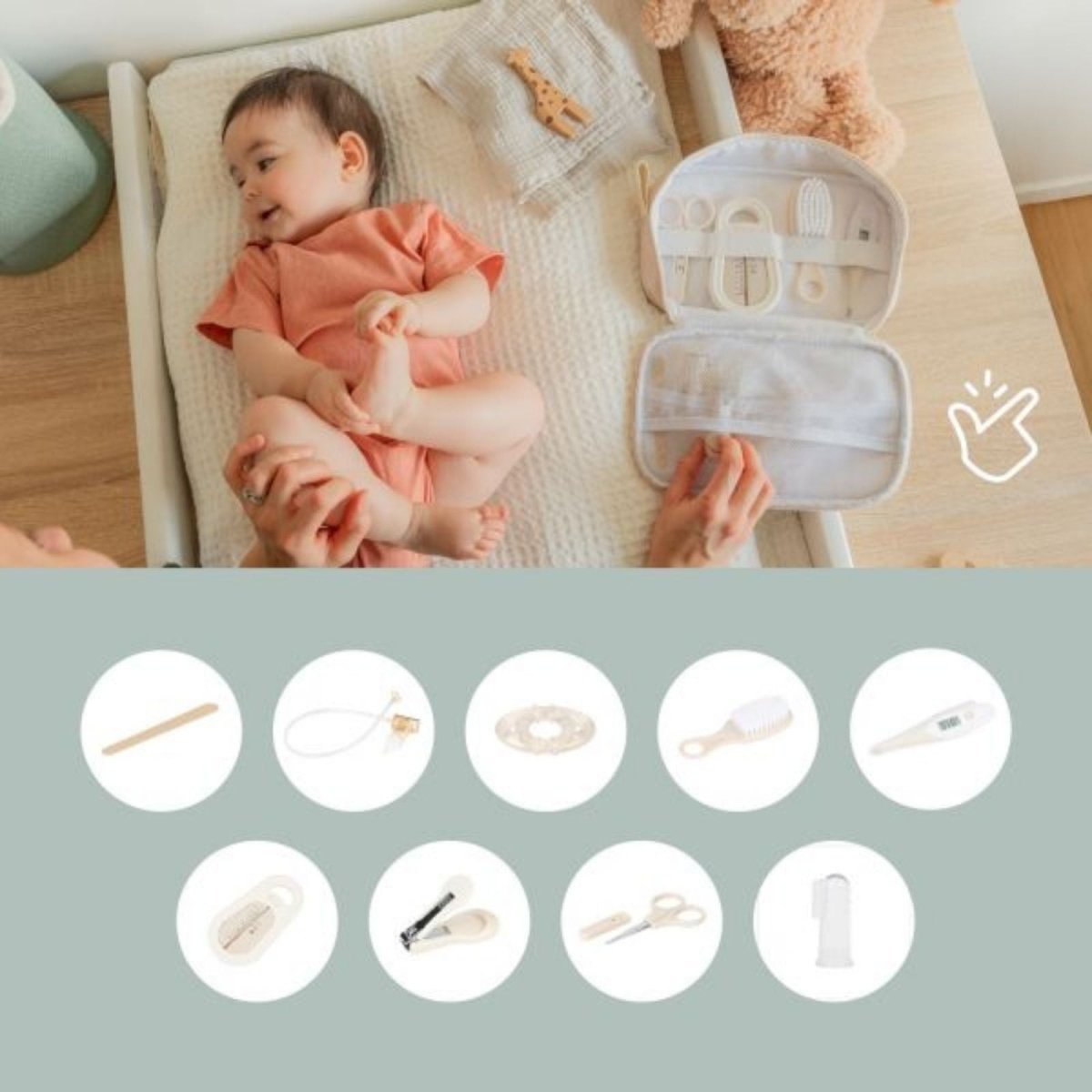 Babymoov Baby Grooming Set - Sand - mezetto ebebek ebebek