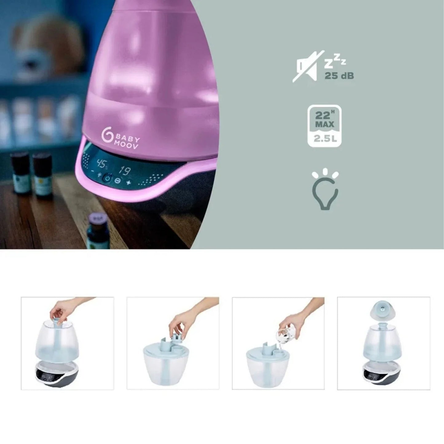 Babymoov Hygro Plus 3 - in - 1 Baby Humidifier - mezetto ebebek ebebek
