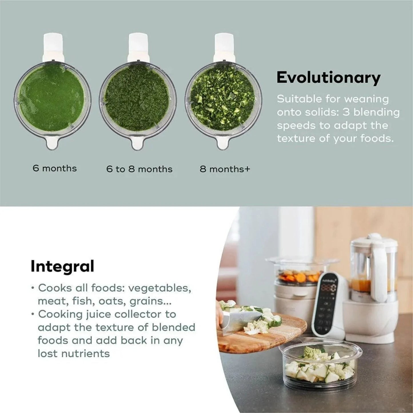 Babymoov Nutribaby (+) 6 - in - 1 Baby Food Maker - Mineral - mezetto ebebek ebebek