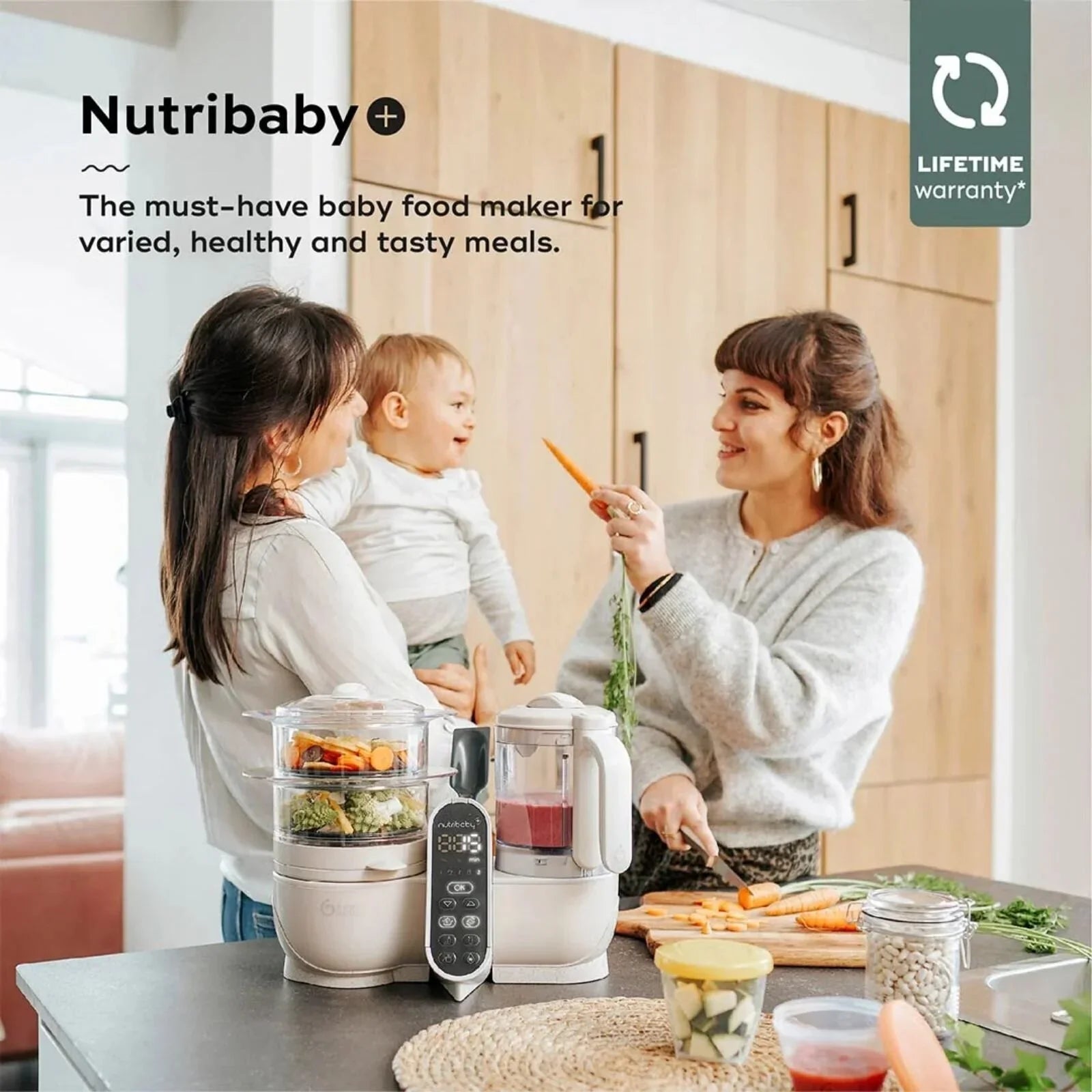 Babymoov Nutribaby (+) 6 - in - 1 Baby Food Maker - Mineral - mezetto ebebek ebebek