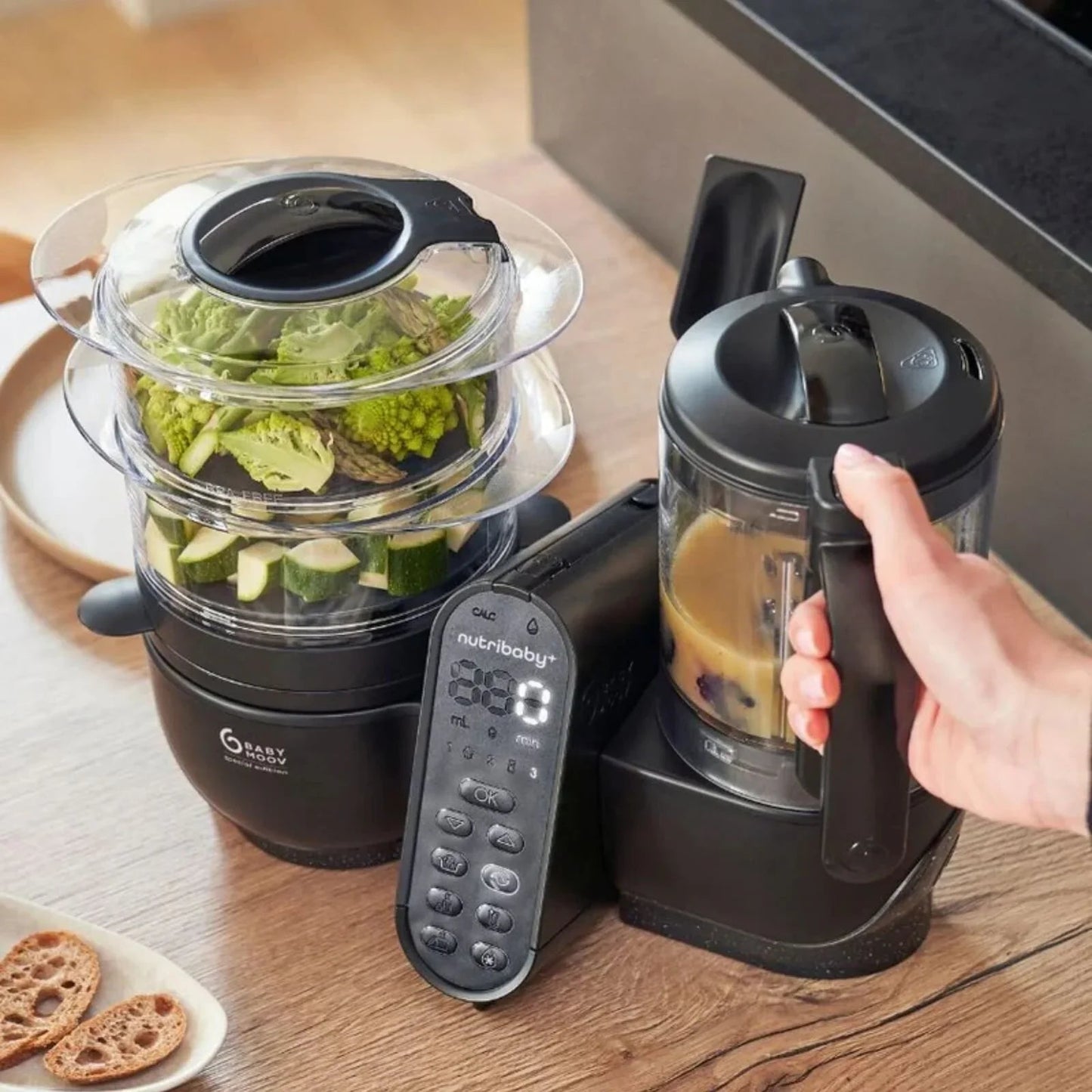 Babymoov Nutribaby (+) XL 6 - in - 1 Baby Food Maker - Black Edition - mezetto ebebek ebebek