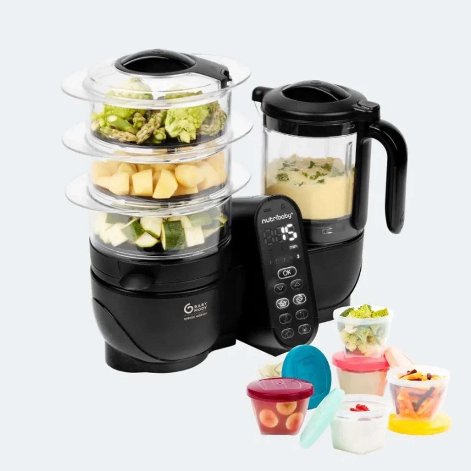 Babymoov Nutribaby (+) XL 6 - in - 1 Baby Food Maker - Black Edition - mezetto ebebek ebebek