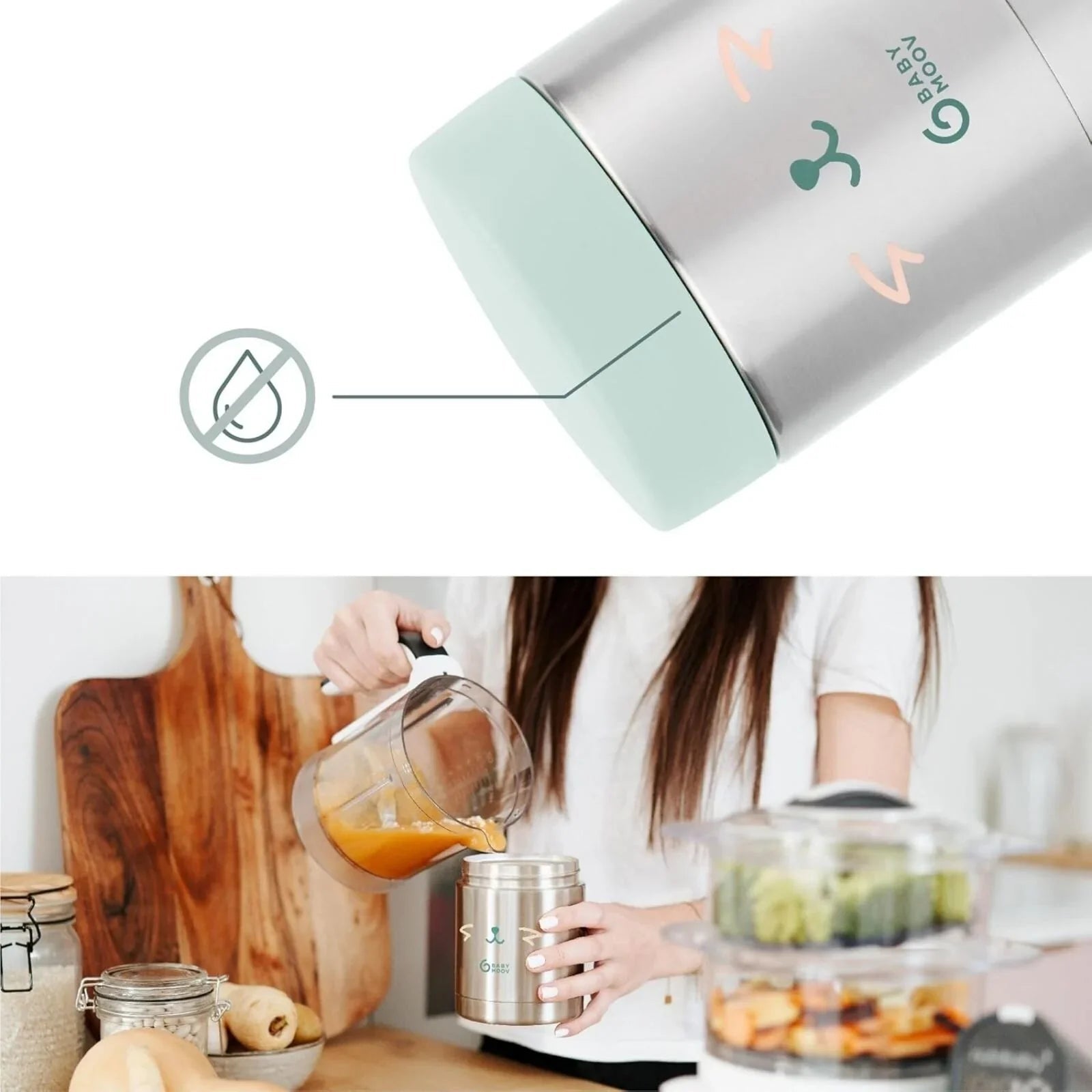 Babymoov Stainless Steel Insulated Food Flask - Fox - mezetto ebebek ebebek