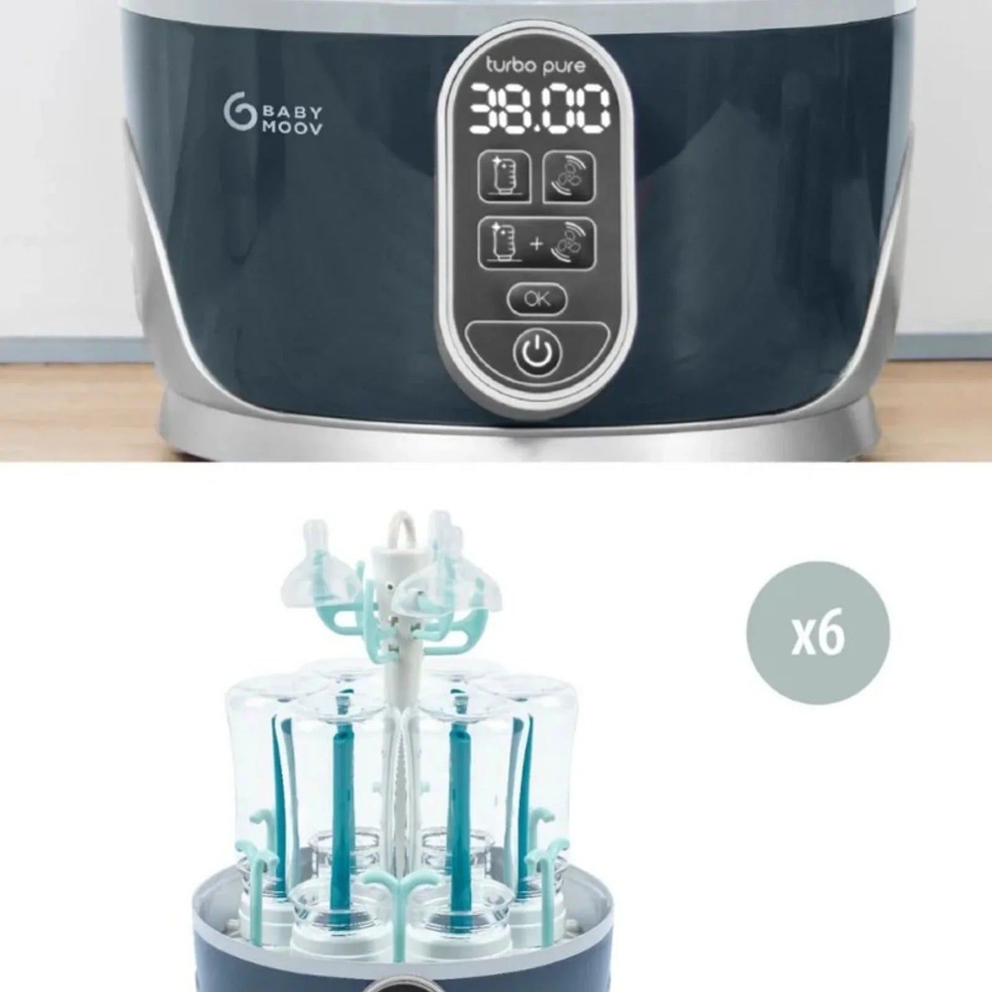 Babymoov Turbo Pure 3 - in - 1 Steriliser & Dryer & Purified Bottle Storage - mezetto ebebek ebebek
