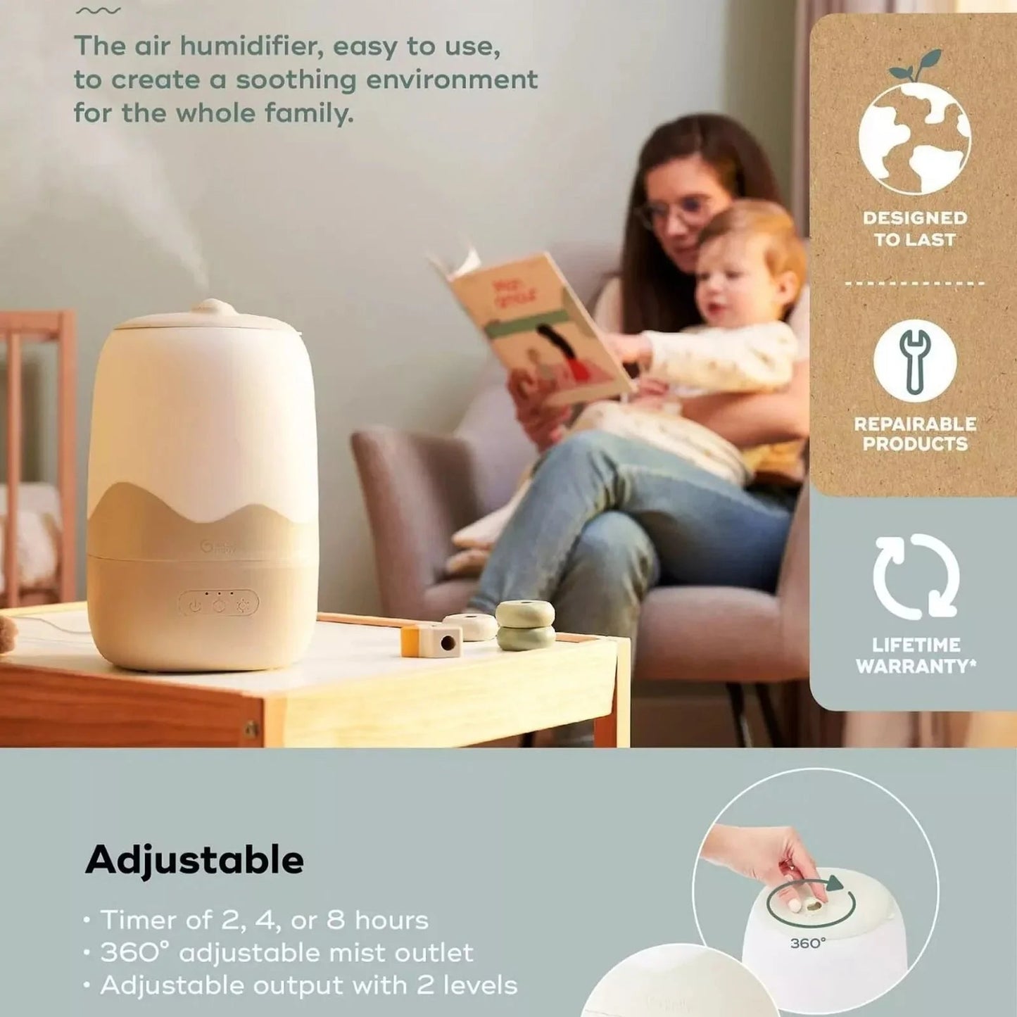 Babymoov Wave Humidifier with Cleaning Brush - mezetto ebebek ebebek