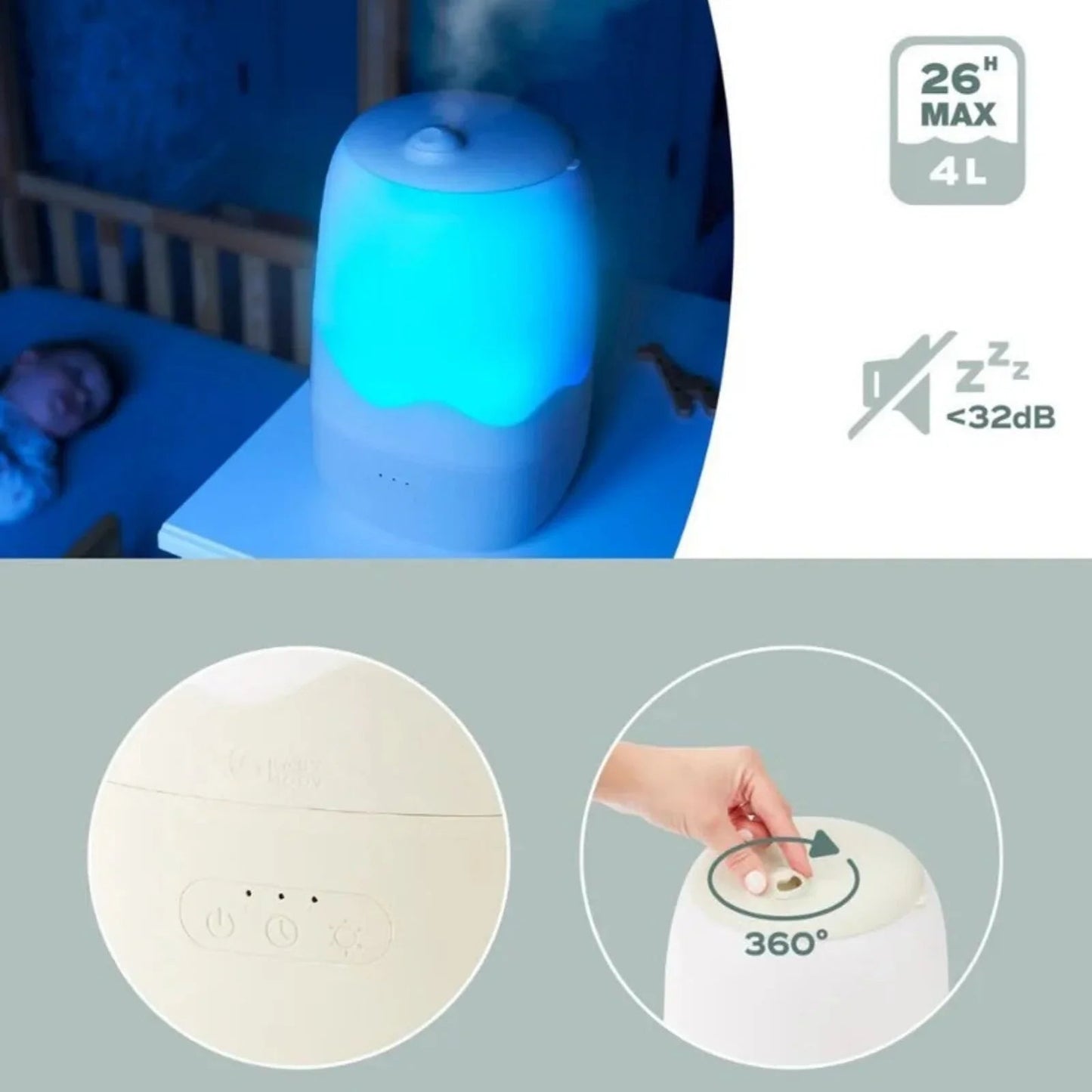 Babymoov Wave Humidifier with Cleaning Brush - mezetto ebebek ebebek