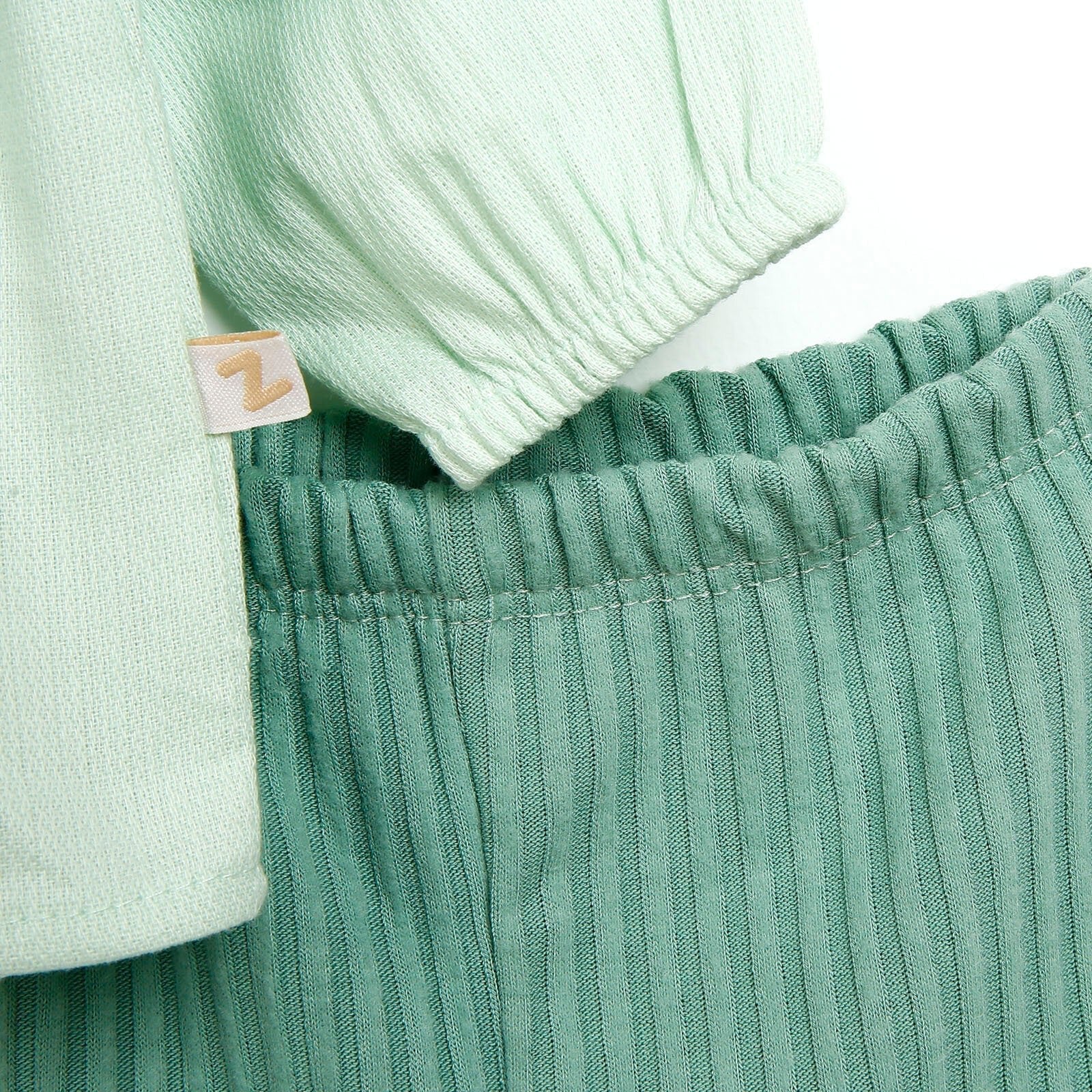 BabyZ Blouse - Tights - Light Green - mezetto ebebek ebebek