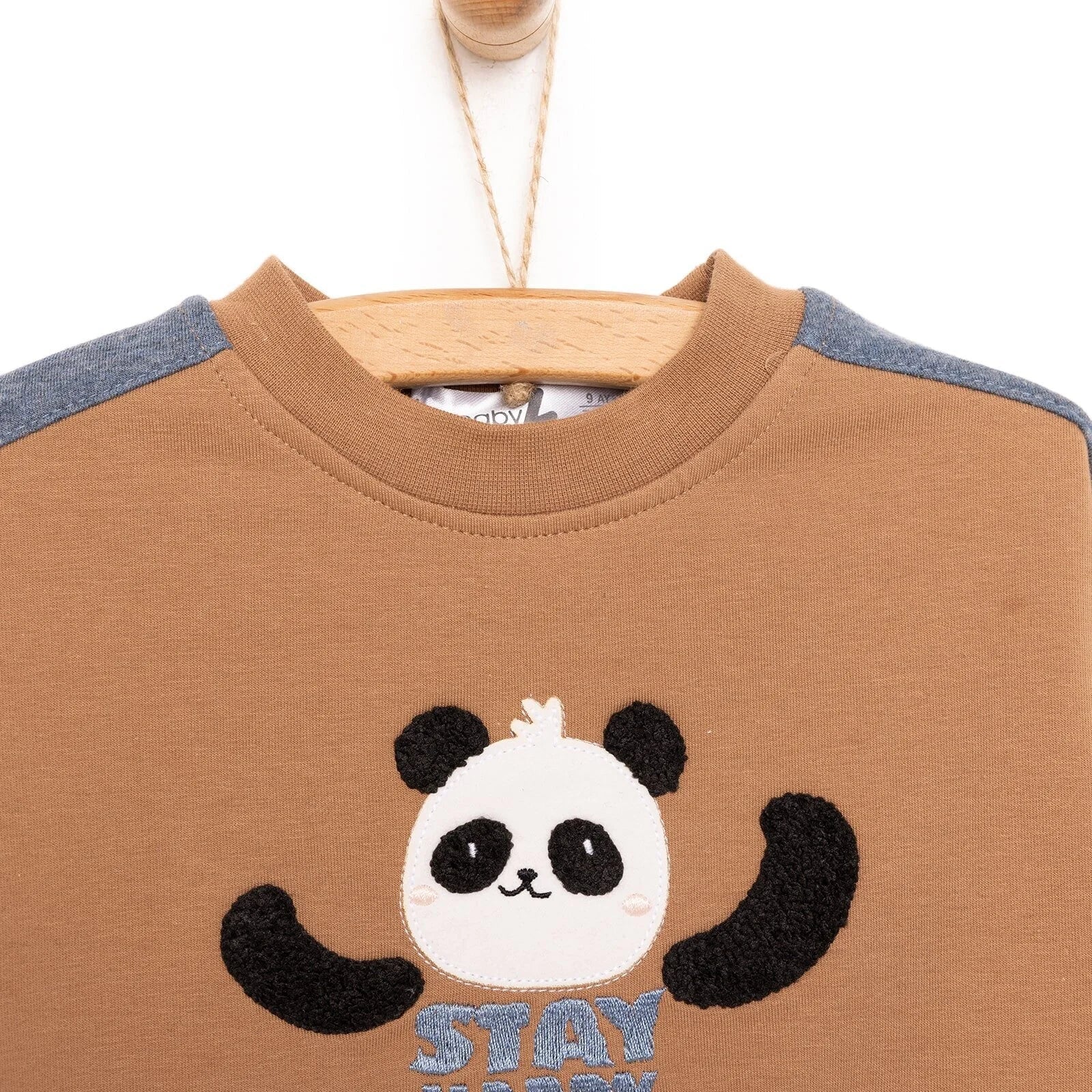 BabyZ Cool Boy Boy Sweatshirt - Pants - Brown - mezetto ebebek ebebek