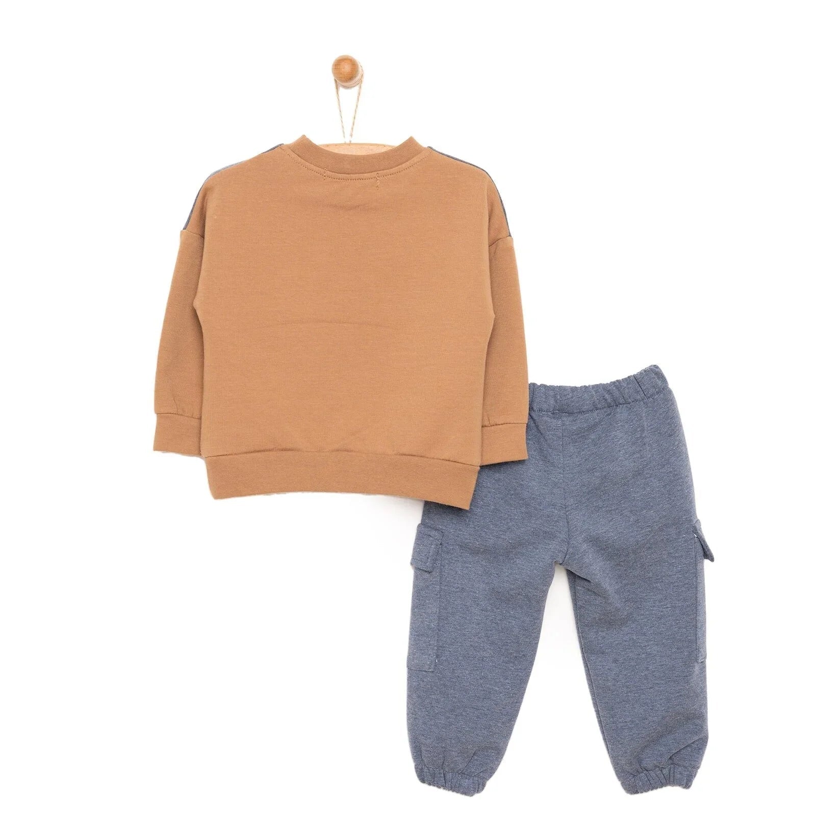 BabyZ Cool Boy Boy Sweatshirt - Pants - Brown - mezetto ebebek ebebek