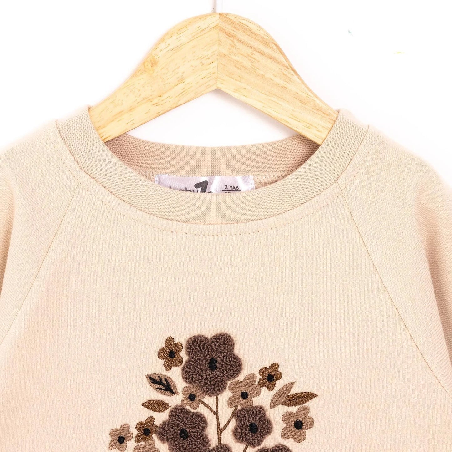 BabyZ Pretty Girl Girl Sweatshirt - Beige - mezetto ebebek ebebek
