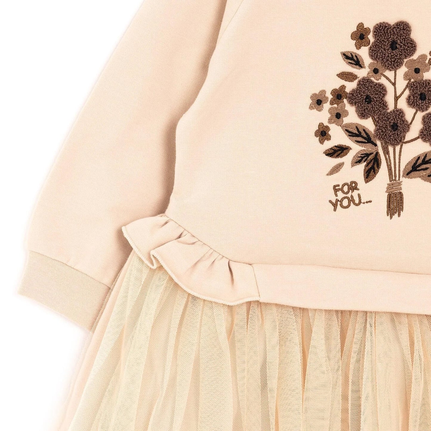 BabyZ Pretty Girl Girl Sweatshirt - Beige - mezetto ebebek ebebek