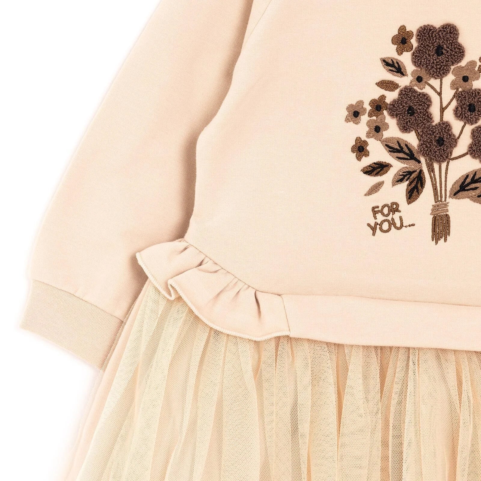 BabyZ Pretty Girl Girl Sweatshirt - Beige - mezetto ebebek ebebek