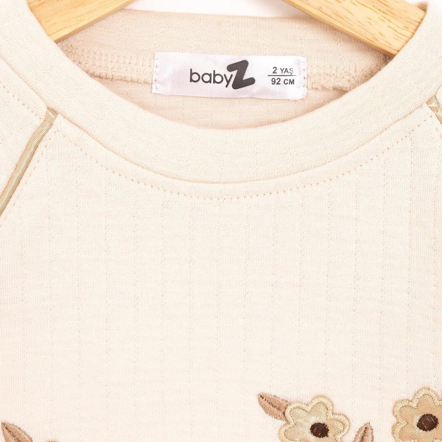 BabyZ Pretty Girl Girl Sweatshirt - Pants - Beige - mezetto ebebek ebebek