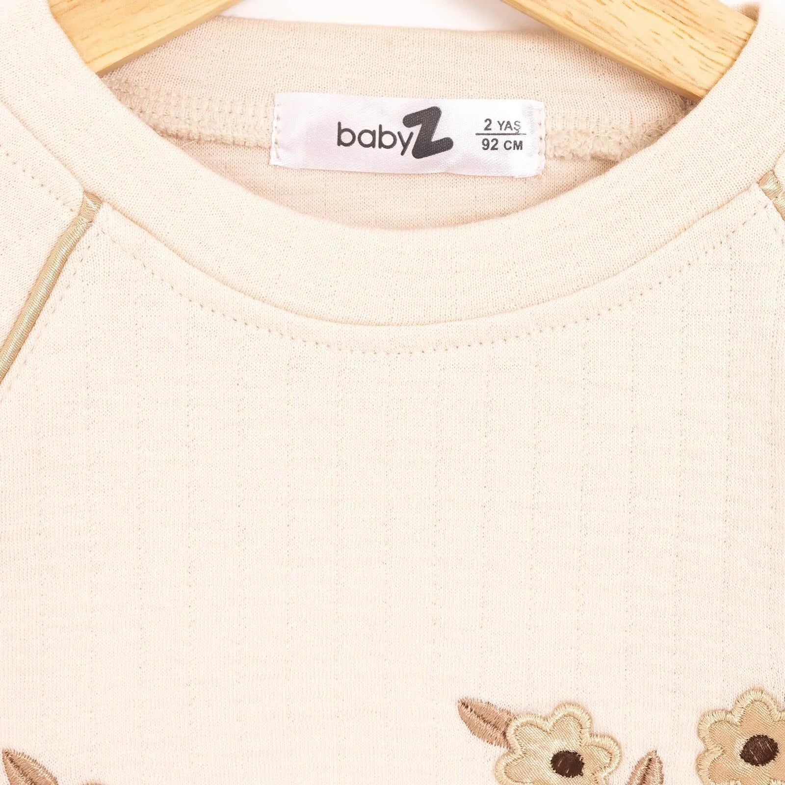 BabyZ Pretty Girl Girl Sweatshirt - Pants - Beige - mezetto ebebek ebebek