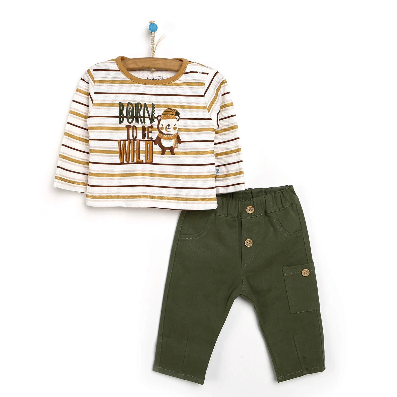 BabyZ Sweatshirt - Footless Bottom - Green - mezetto ebebek ebebek