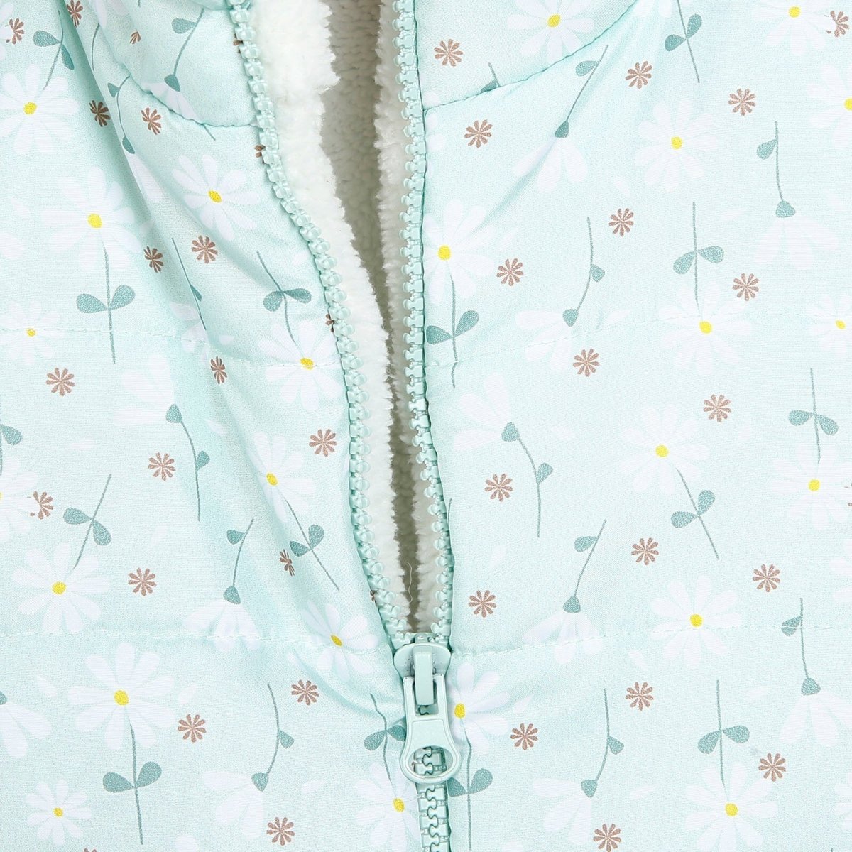BabyZ Winter Girl Daisy Inflatable Vest - Light Green - mezetto ebebek ebebek
