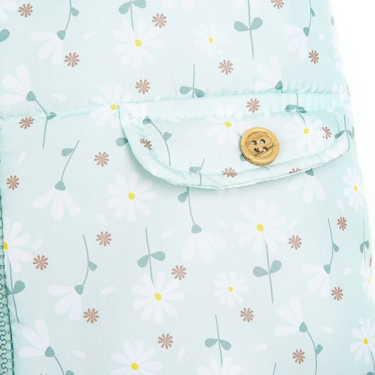 BabyZ Winter Girl Daisy Inflatable Vest - Light Green - mezetto ebebek ebebek