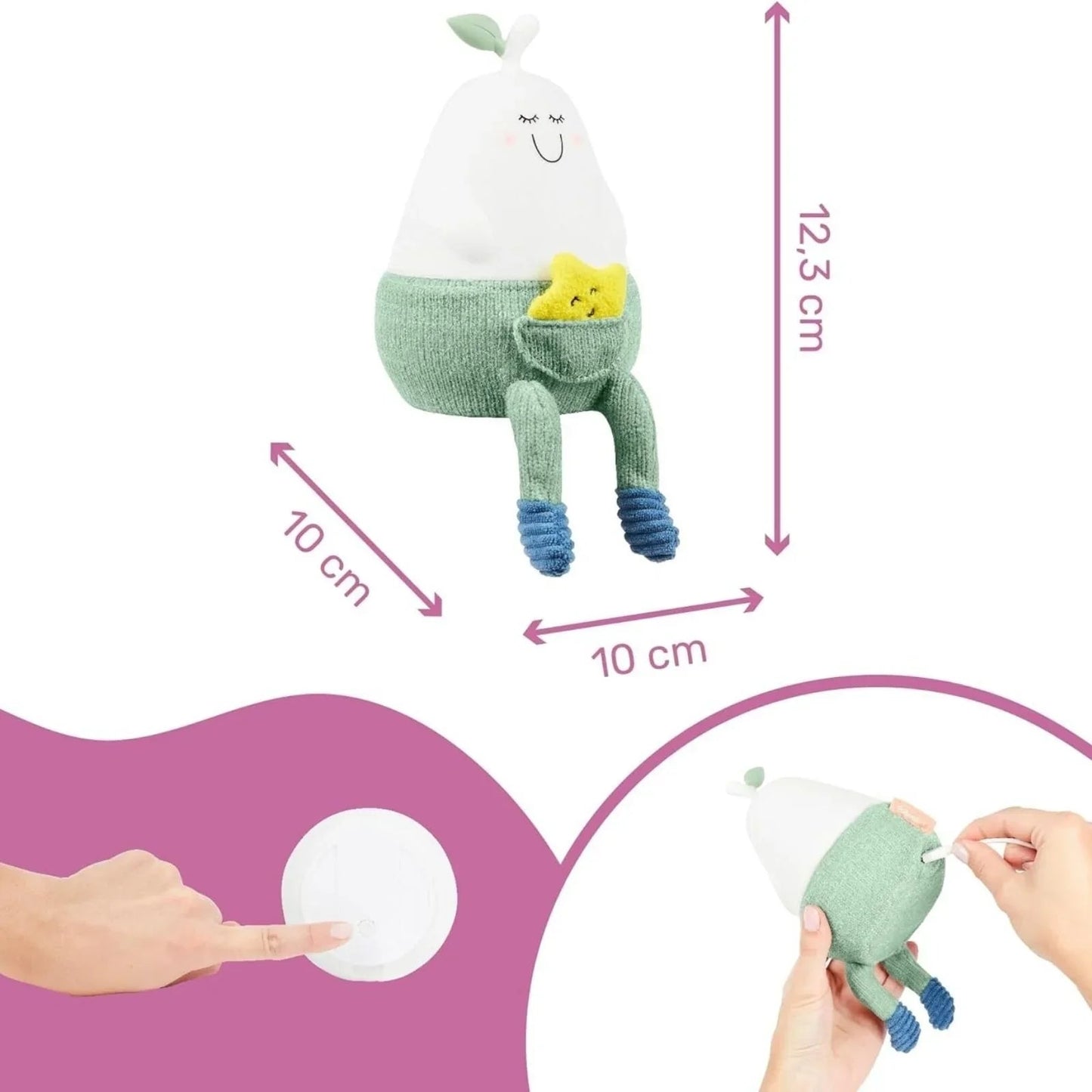 Badabulle Bertille Silicon Glow Rechargable Night Light - mezetto ebebek ebebek