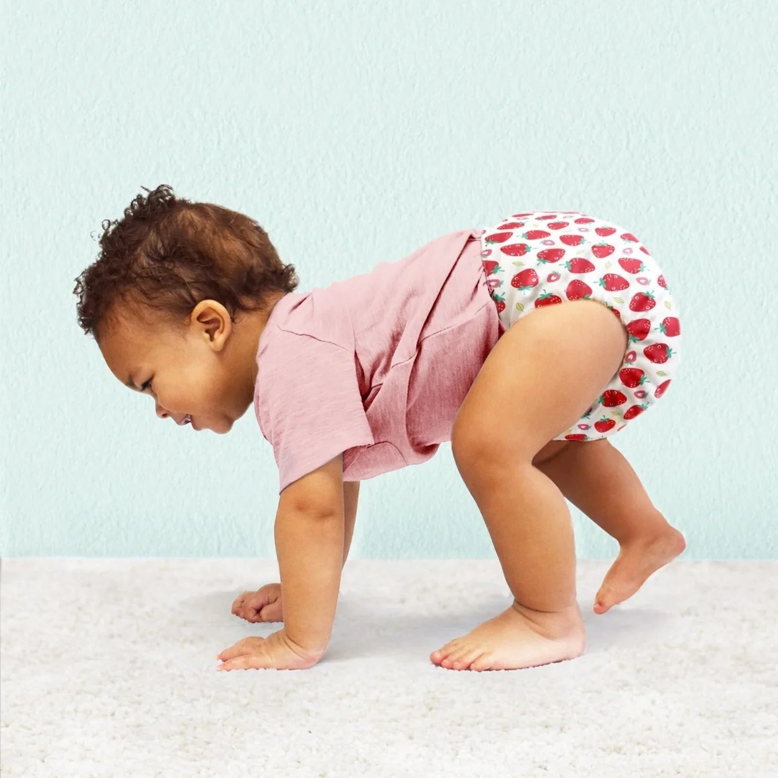 Bambino Mio - Miosolo All - in - One Reusable Nappy - Strawberry Cream - mezetto ebebek ebebek