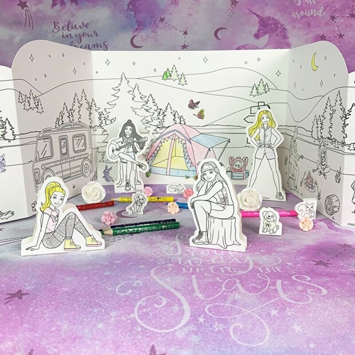 Barbie A4 Make & Colour Barbie Camping set - mezetto ebebek ebebek