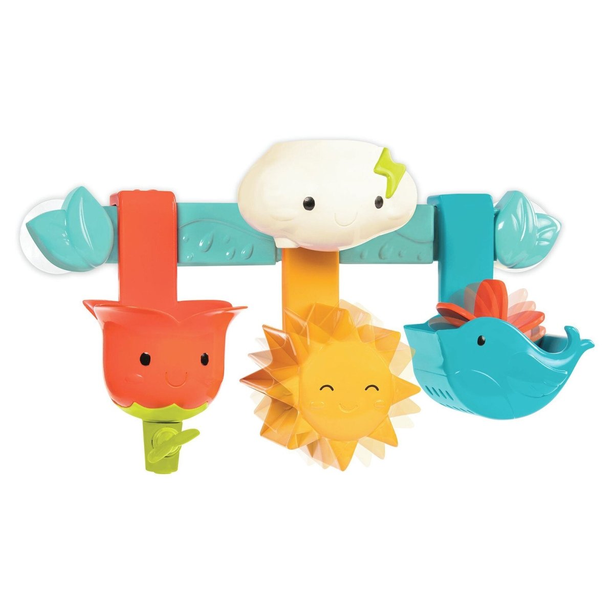 Battat Rain & Shine Bath Bar, 6 Removable Pieces & 2 Suction Cups - mezetto ebebek ebebek