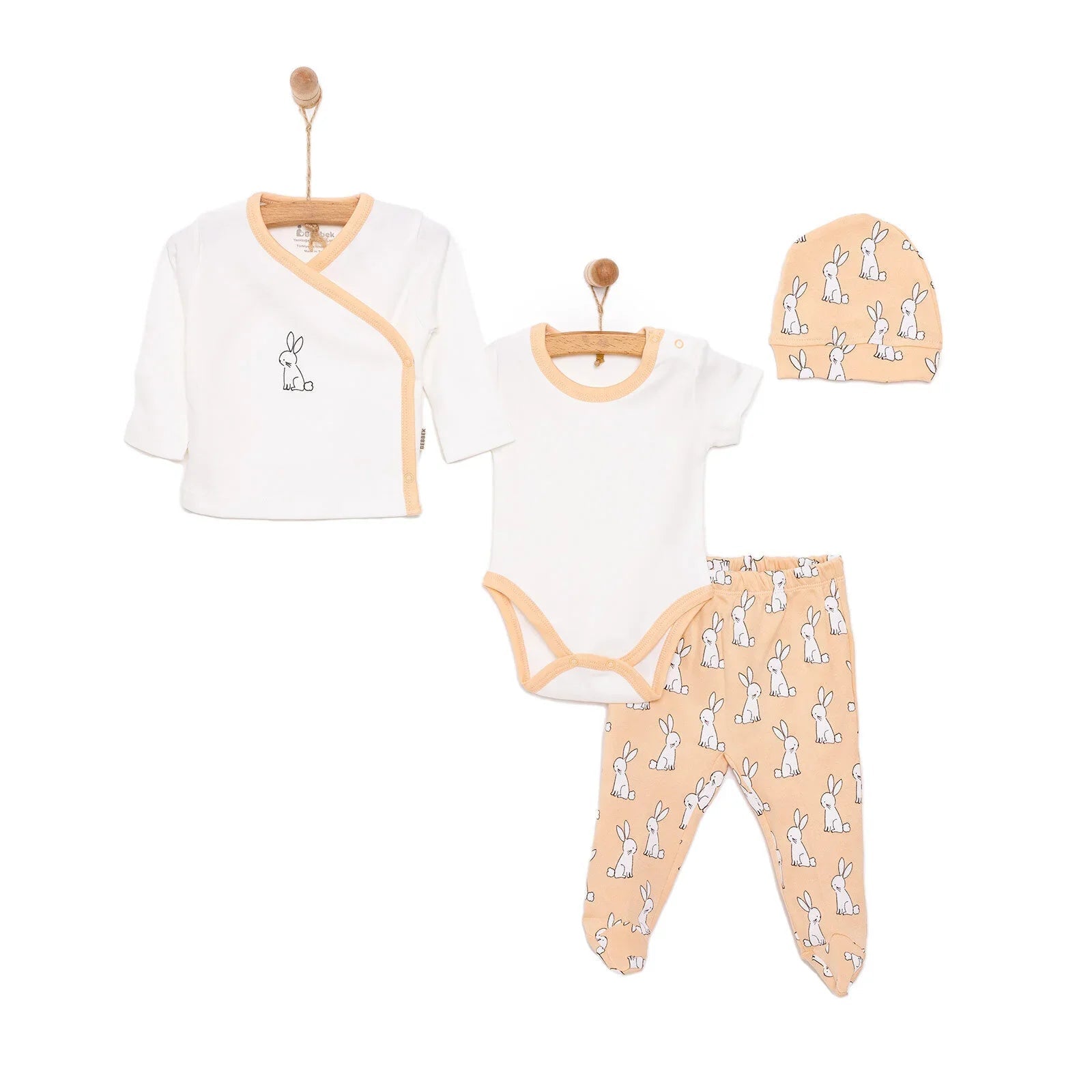 Bebbek Baby Boy 5 Pcs Newborn Starter Set - Ecru - mezetto ebebek ebebek
