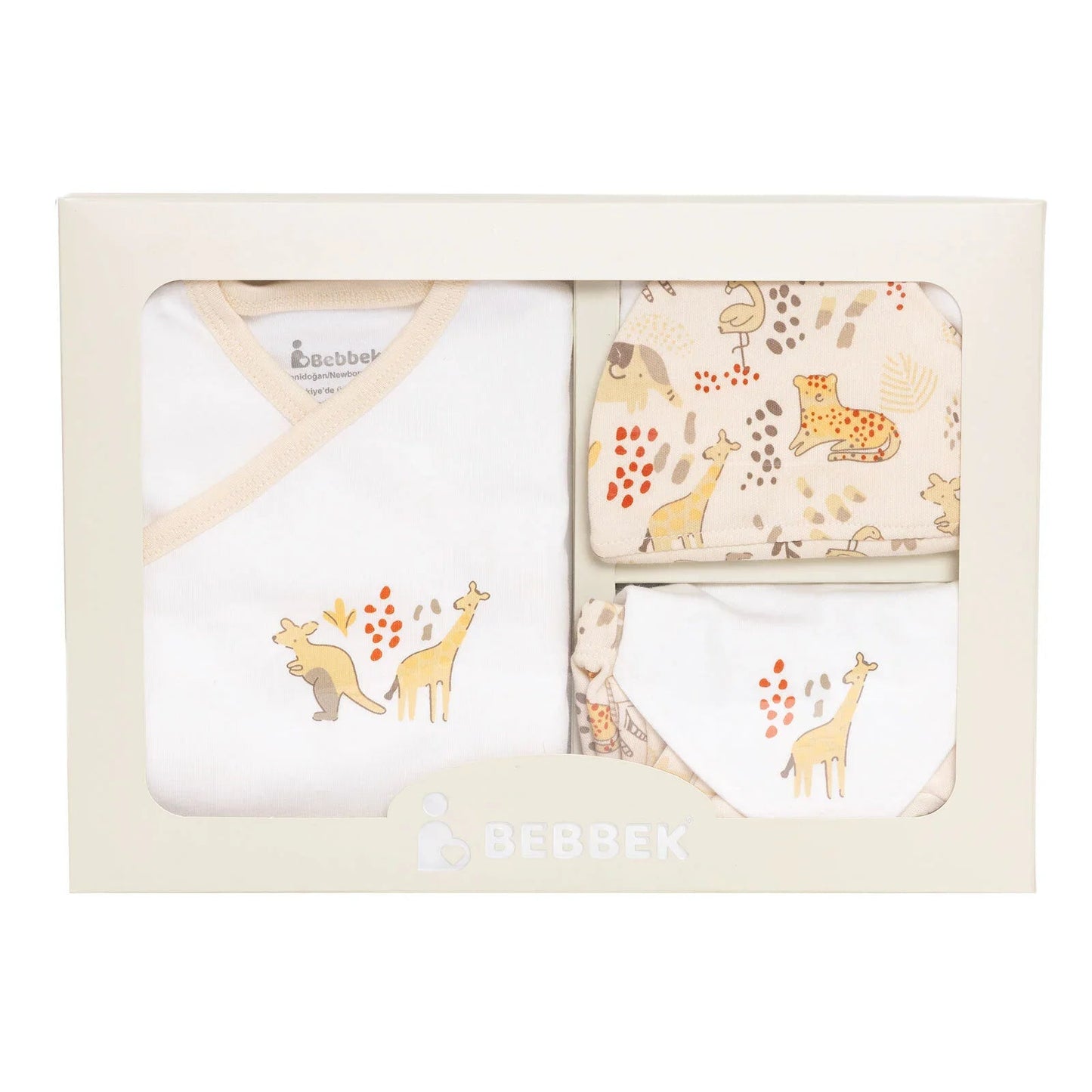 Bebbek Baby Girl 5 Pcs Newborn Starter Set - Ecru - mezetto ebebek ebebek