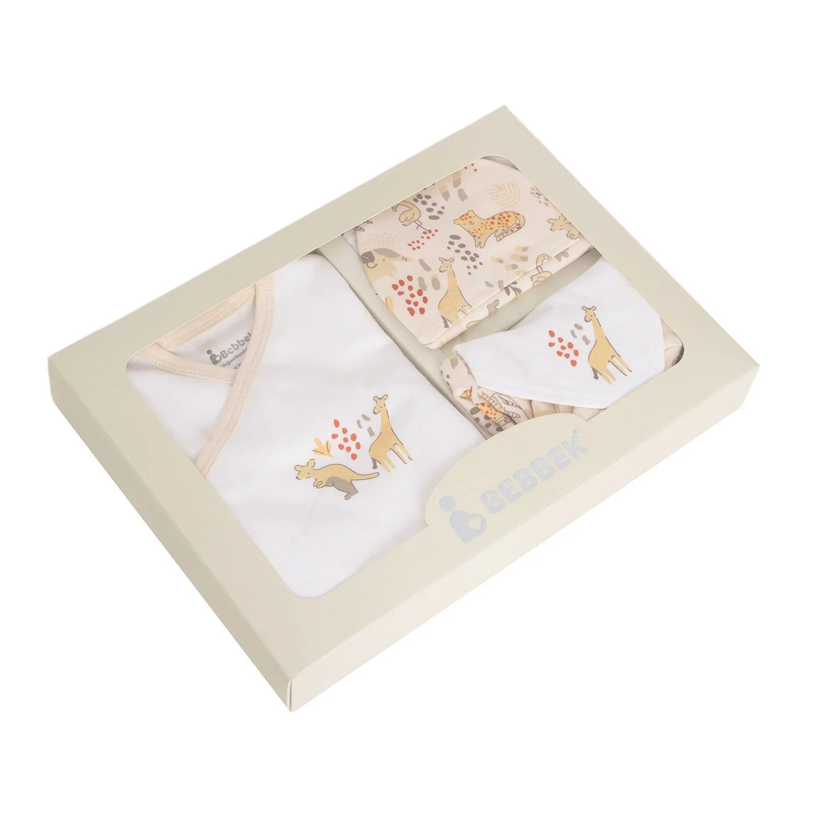 Bebbek Baby Girl 5 Pcs Newborn Starter Set - Ecru - mezetto ebebek ebebek