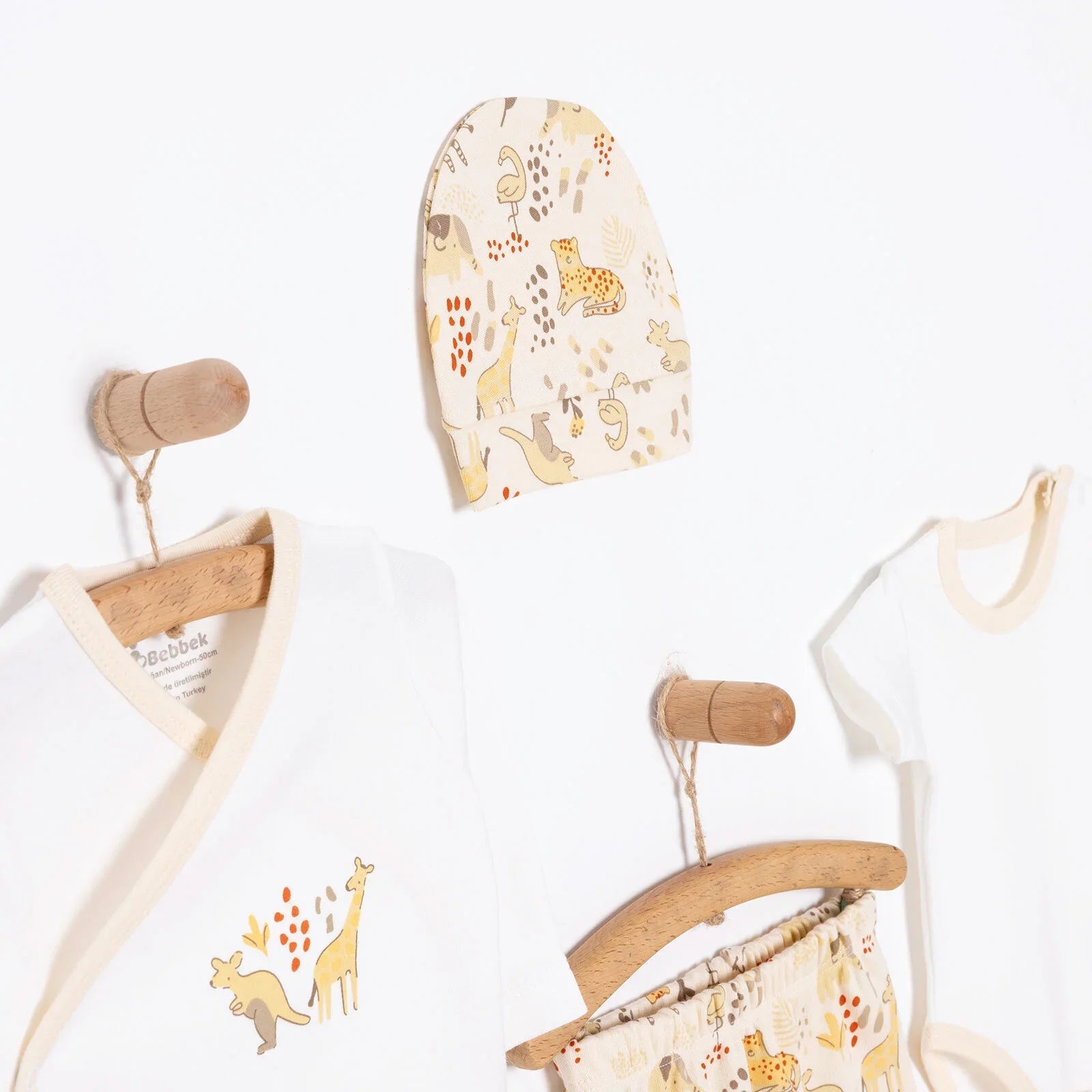 Bebbek Baby Girl 5 Pcs Newborn Starter Set - Ecru - mezetto ebebek ebebek
