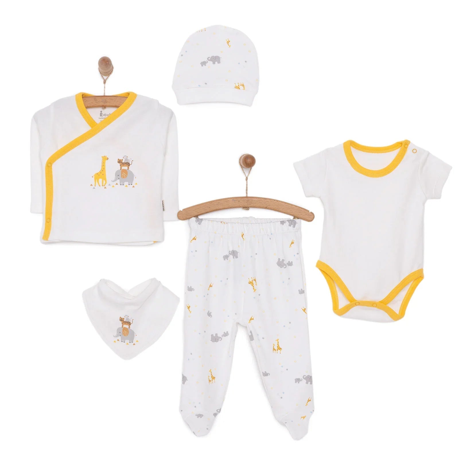 Bebbek Boy 5 Piece Newborn Gift Set - Ecru - mezetto ebebek ebebek