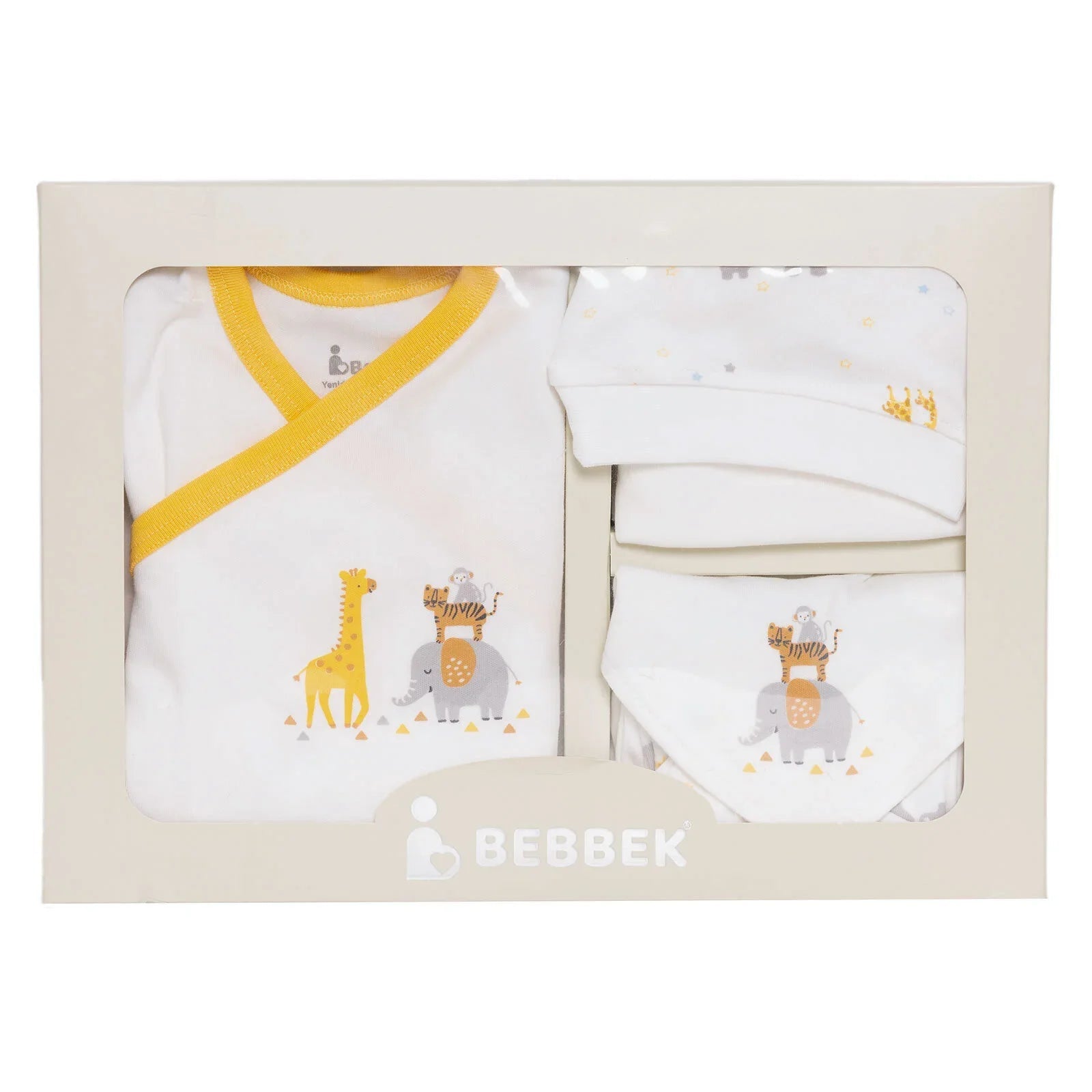 Bebbek Boy 5 Piece Newborn Gift Set - Ecru - mezetto ebebek ebebek