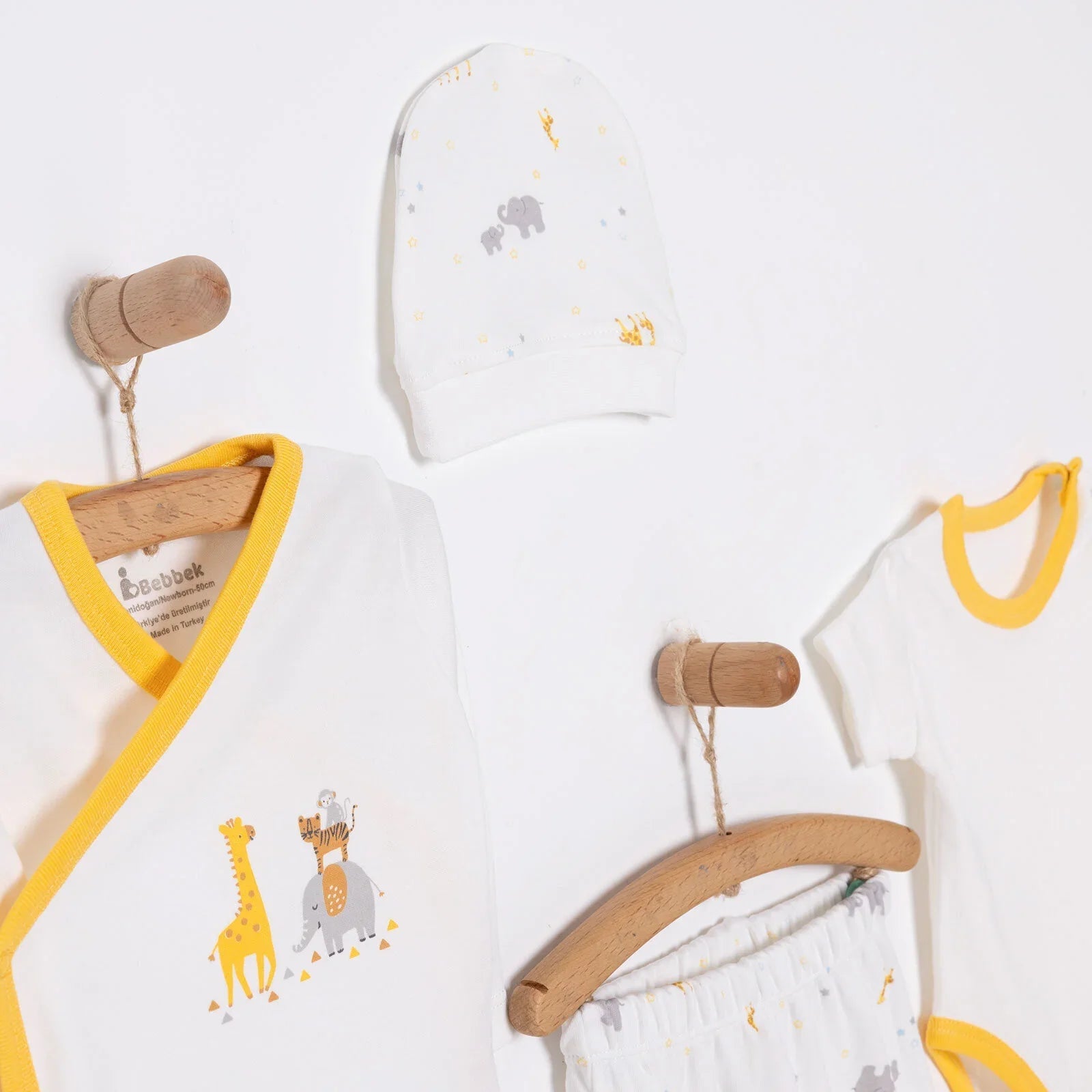 Bebbek Boy 5 Piece Newborn Gift Set - Ecru - mezetto ebebek ebebek