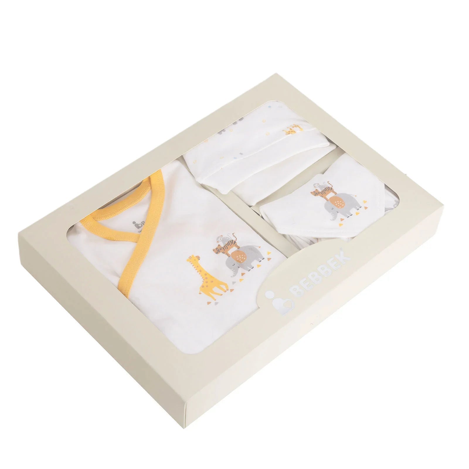 Bebbek Boy 5 Piece Newborn Gift Set - Ecru - mezetto ebebek ebebek