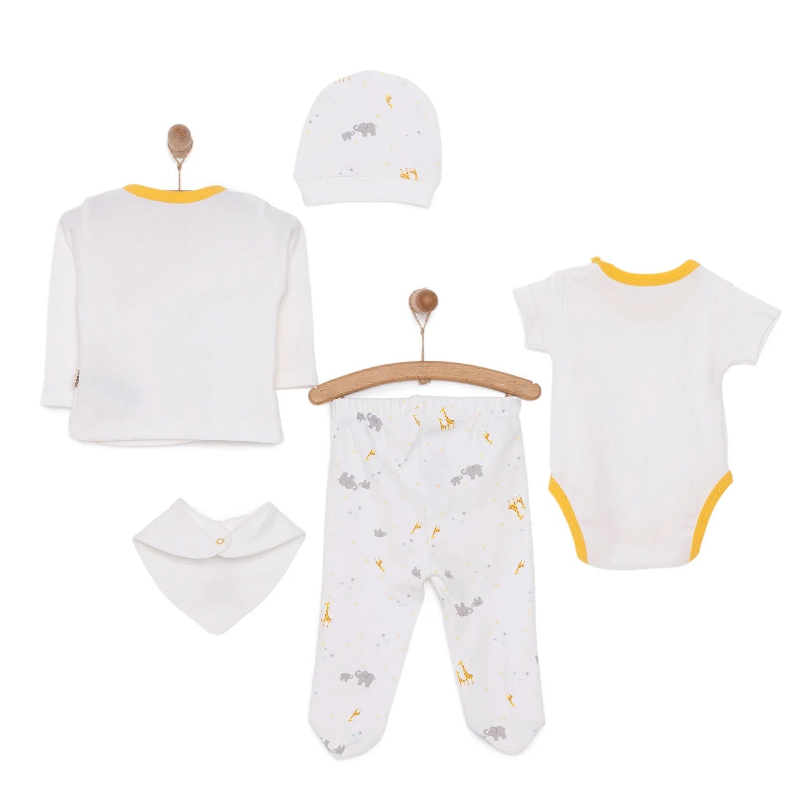 Bebbek Boy 5 Piece Newborn Gift Set - Ecru - mezetto ebebek ebebek
