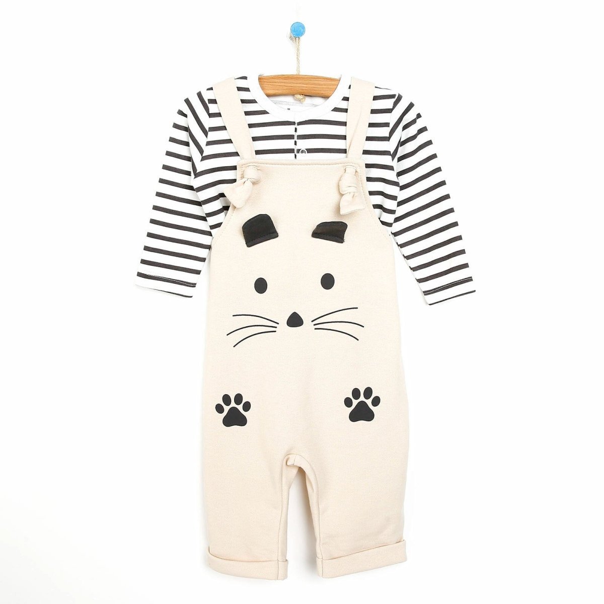 Bebbek Newborn Animals Holiday Overall - Ecru - mezetto ebebek ebebek