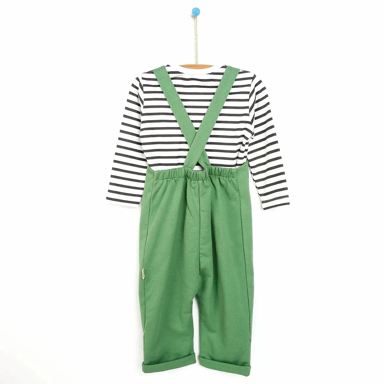 Bebbek Newborn Animals Holiday Overall - Green - mezetto ebebek ebebek