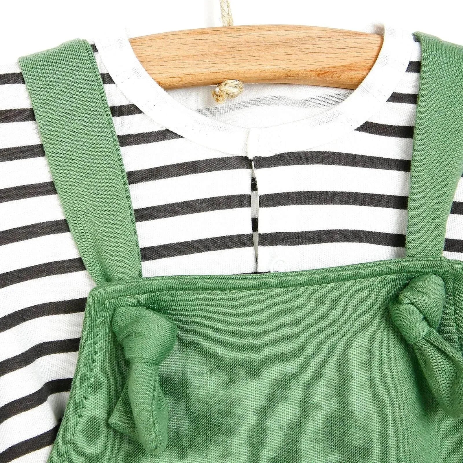 Bebbek Newborn Animals Holiday Overall - Green - mezetto ebebek ebebek