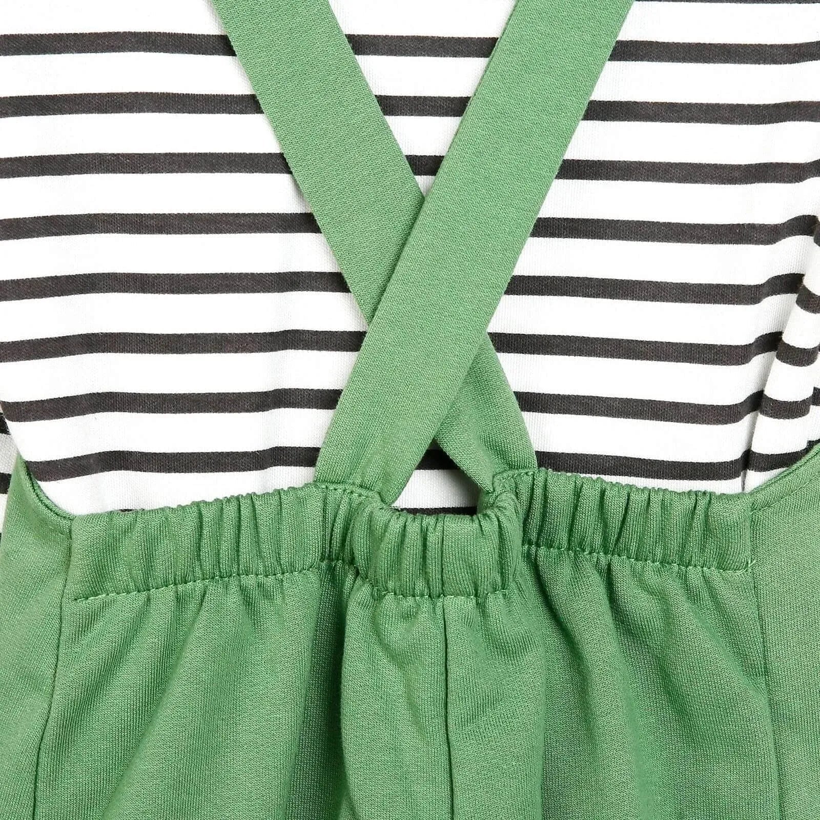 Bebbek Newborn Animals Holiday Overall - Green - mezetto ebebek ebebek