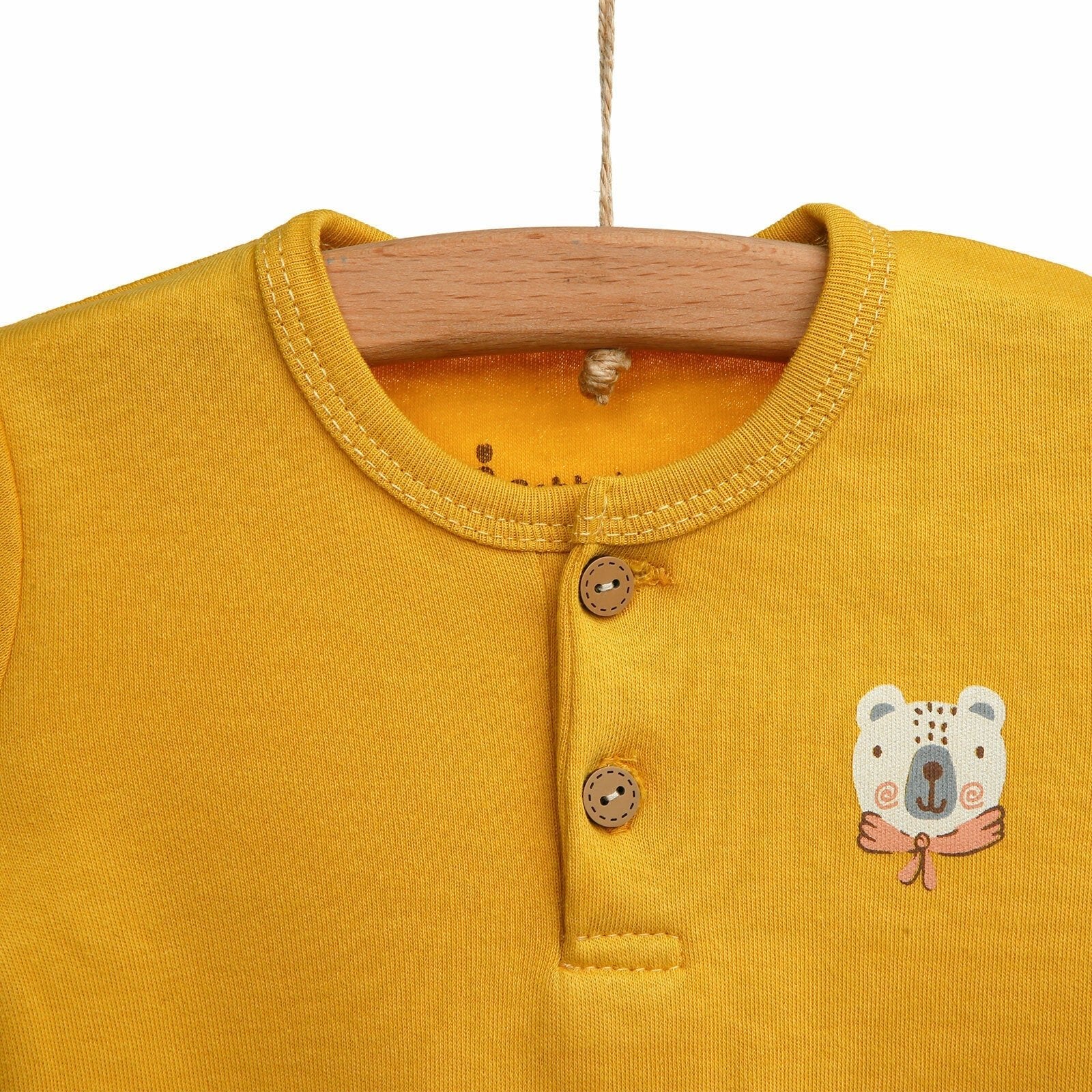 Bebbek Newborn Born To Be Wild Baby Set - Mustard - mezetto ebebek ebebek