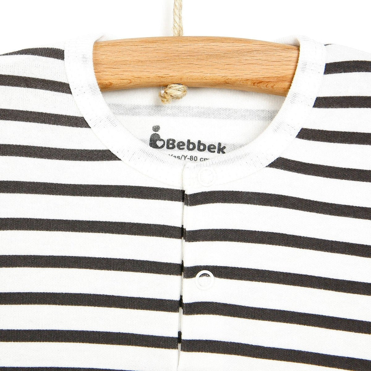 Bebbek Newborn Sweatshirt Footless Bottom - Brown - mezetto ebebek ebebek