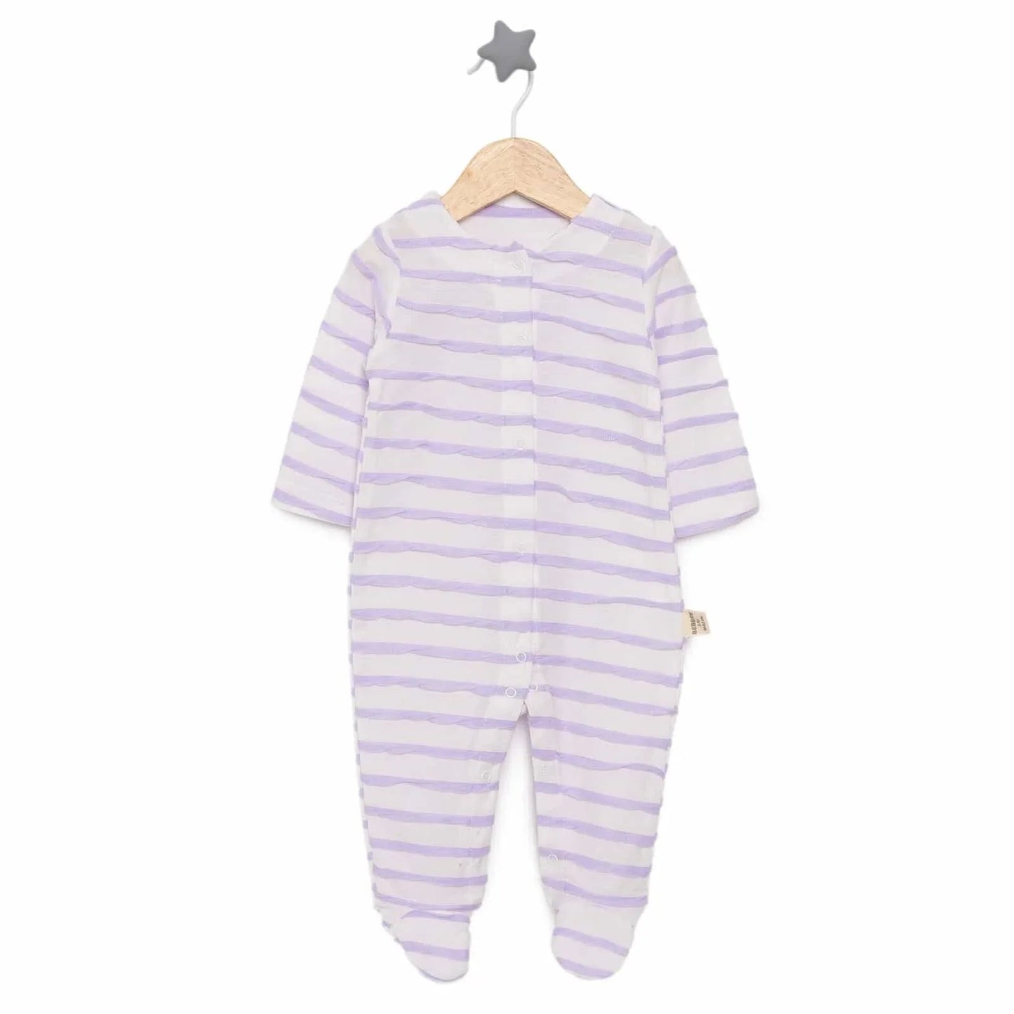 Bebbek Unisex Footed Jumpsuit - Purple - mezetto ebebek ebebek