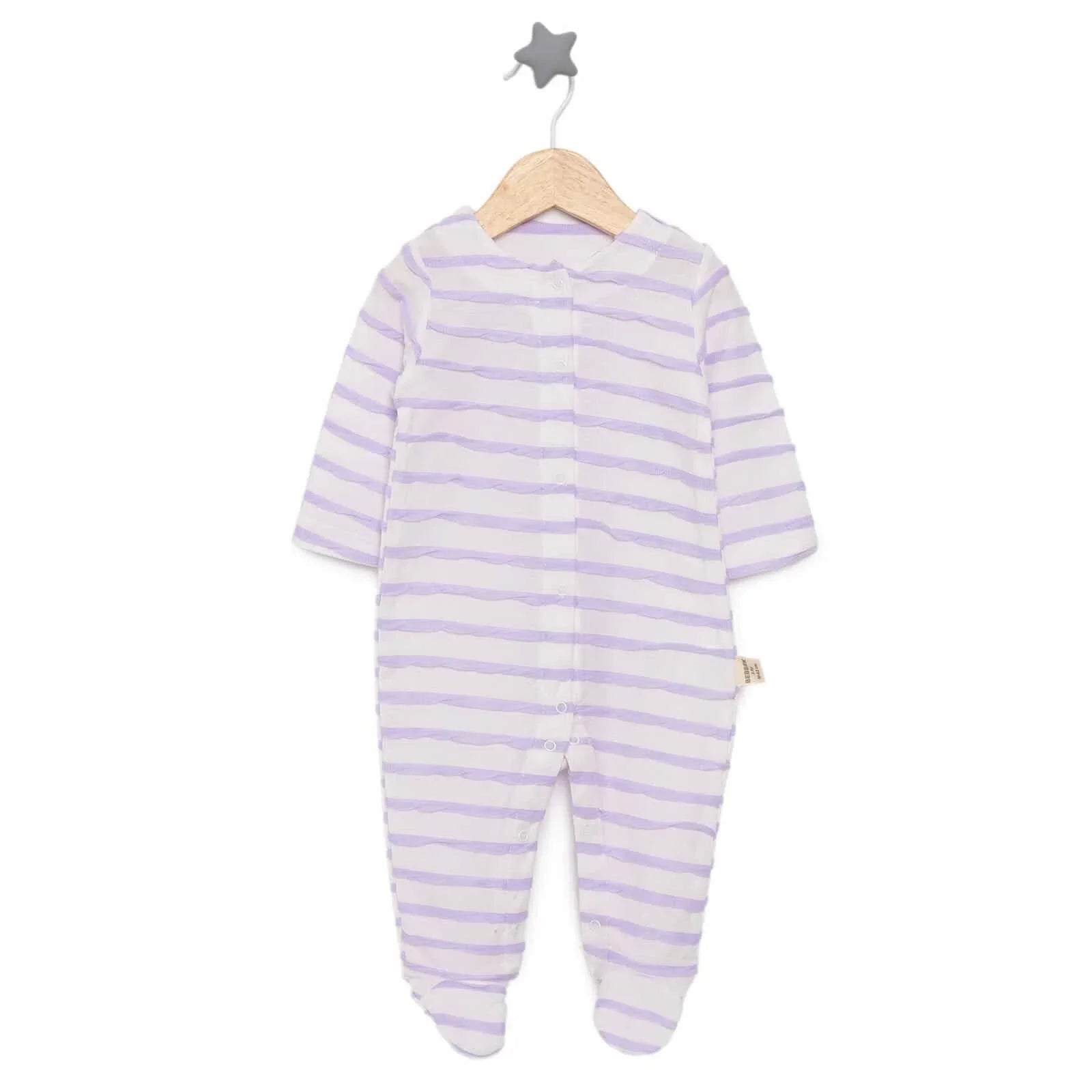 Bebbek Unisex Footed Jumpsuit - Purple - mezetto ebebek ebebek