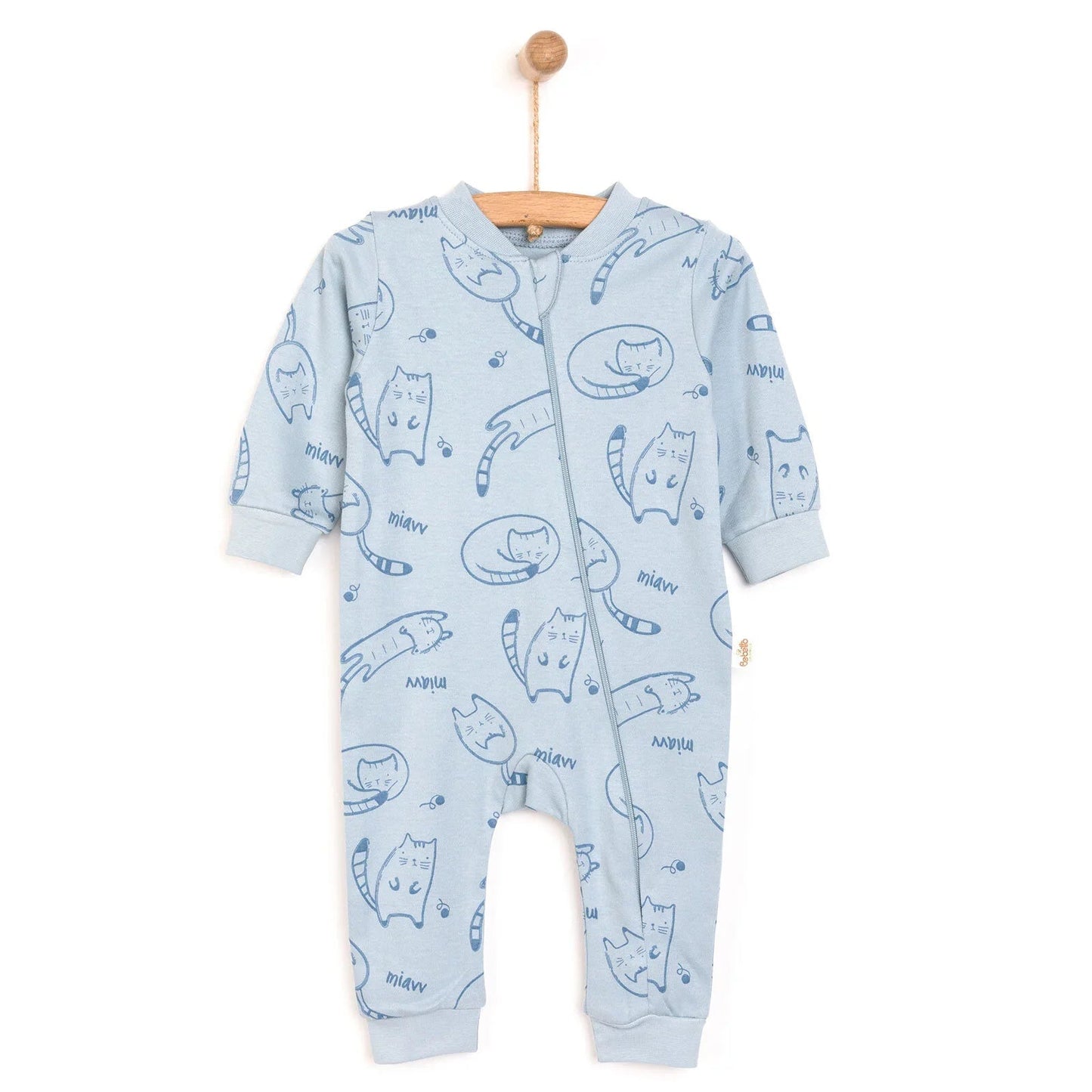 Bebetto Baby Boy Footless Jumpsuit - Indigo - mezetto ebebek ebebek