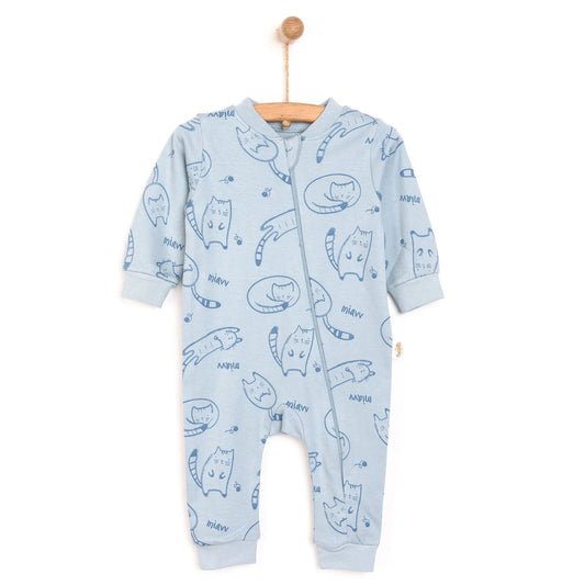 Bebetto Baby Boy Footless Jumpsuit - Indigo - mezetto ebebek ebebek