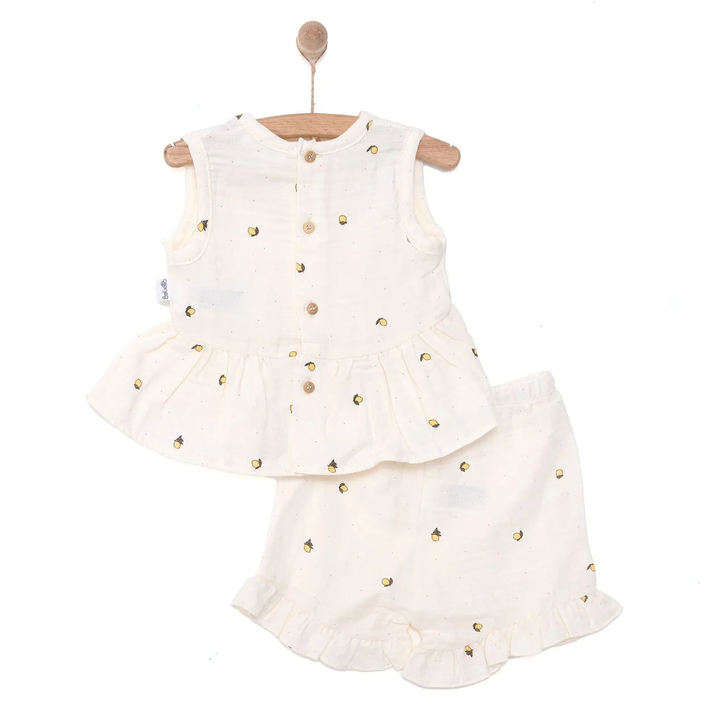 Bebetto Cute Fairy Girl T-shirt & Short - Ecru - mezetto ebebek ebebek